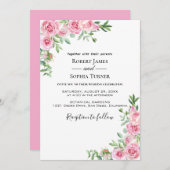 Blush Pink Blütenhochzeit Einladung (Vorne/Hinten)