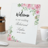 Blush Pink Blütenhochzeit Pedestal Zeichen Sockelschild (In Situ)