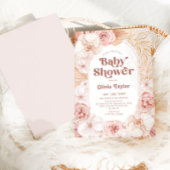 Blush Pink Boho Bloral Baby Dusche Einladung