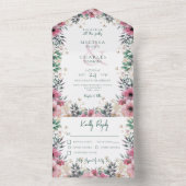 Blush Pink Boho Blumenzeremonie Abendessen All In One Einladung (Innen Boden)