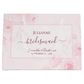 Blush Pink Boho Chic Floral Wedding Bridesmaid Große Geschenktüte (Vorderseite)