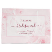 Blush Pink Boho Chic Floral Wedding Bridesmaid Große Geschenktüte (Rückseite)