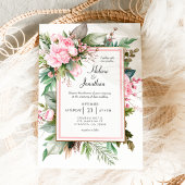 Blush Pink Boho Chic Garden Elegant Wedding Einladung