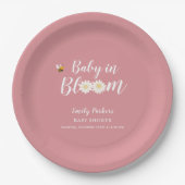 Blush Pink Boho Daisy Blumenbaby in Blütendusche Pappteller (Vorderseite)