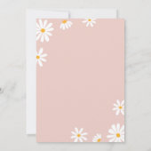 Blush Pink Boho Daisy Einladung zum ersten Geburts (Rückseite)