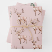 Blush Pink Boho Deer Christmas Trees Geschenkpapier Set (Beispiel)