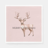 Blush Pink Boho Deer Serviette (Vorderseite)