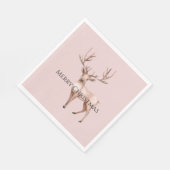 Blush Pink Boho Deer Serviette (Ecke)