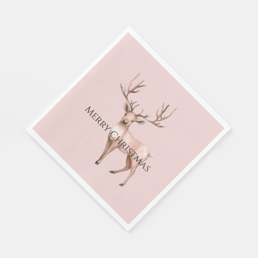 Blush Pink Boho Deer Serviette (Ecke)