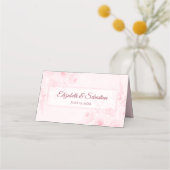 Blush Pink Boho Floral Elegant Wedding Write-In Platzkarte (Rückseite)
