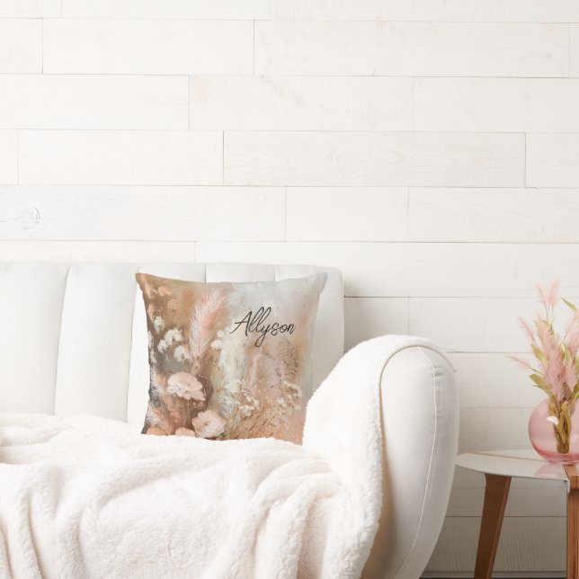 Blush Pink Boho Floral Kissen (Liege)