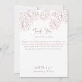 Blush Pink Boho Floral Moderne Elegantes Foto Dankeskarte (Rückseite)