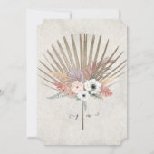 Blush Pink BOHO Floral Pampas Paare Dusche Einladung (Rückseite)