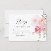 Blush Pink Boho Garden Elegante Hochzeitsfeier RSVP Karte (Vorderseite)