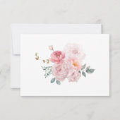 Blush Pink Boho Garden Elegante Hochzeitsfeier RSVP Karte (Rückseite)