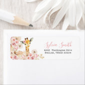 Blush Pink Boho Giraffe Babydusche Anschrift Etike (Insitu)
