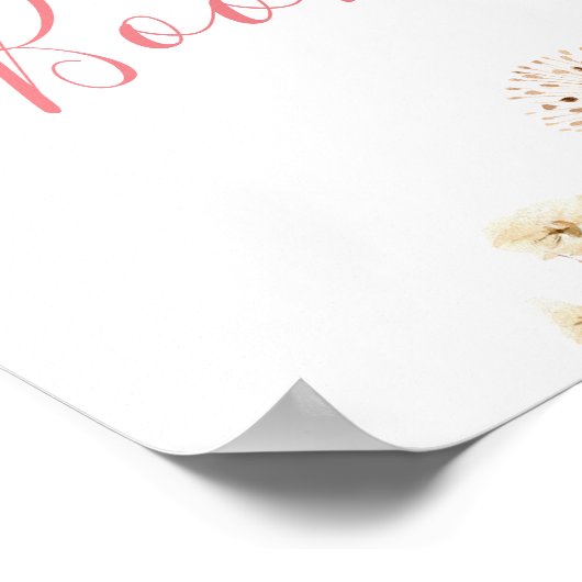 Blush Pink Boho Giraffe Babydusche Gästebuch (Ecke)