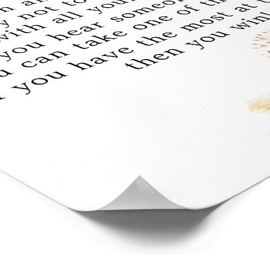 Blush Pink Boho Giraffe Babydusche Sage nicht Baby Poster (Ecke)