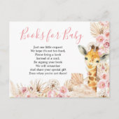 Blush Pink Boho Giraffe Kinderduschbücher für Kind Einladungspostkarte (Vorderseite)