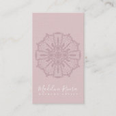 Blush Pink Boho Mandala Yoga Macrame Business Card Visitenkarte (Vorderseite)