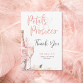 Blush Pink Boho Petals und Prosecco Floral Dankeskarte