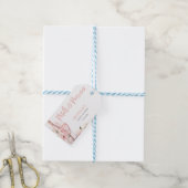 Blush Pink Boho Petals und Prosecco Floral Geschenkanhänger (Mit Garn)