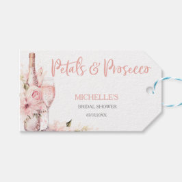 Blush Pink Boho Petals und Prosecco Floral Geschenkanhänger