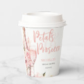 Blush Pink Boho Petals und Prosecco Floral Pappbecher (Rückseite)