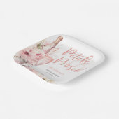 Blush Pink Boho Petals und Prosecco Floral Pappteller (Gewinkelt)