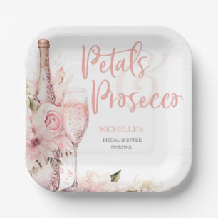 Blush Pink Boho Petals und Prosecco Floral Pappteller