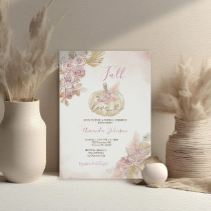 Blush Pink Boho Pumpkin Fall in Liebe Brautparty Einladung