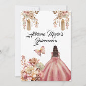 Blush Pink Boho Quinceanera Einladung (Vorderseite)