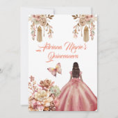 Blush Pink Boho Quinceanera Einladung (Vorderseite)
