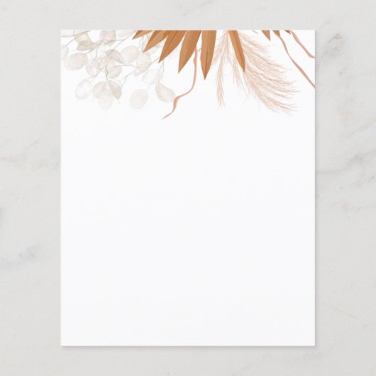 Blush Pink Boho Wedding Flyer (Hinten)