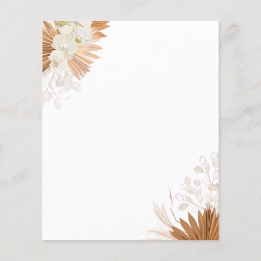 Blush Pink Boho Wedding Flyer (Hinten)