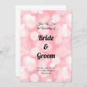 Blush Pink Bokeh Fairy Lights Einladung Hochzeit (Vorne/Hinten)