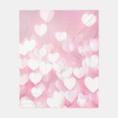 Blush Pink Bokeh Herz Fleecedecke (Vorderseite)