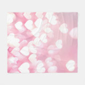Blush Pink Bokeh Herz Fleecedecke (Vorderseite (Horizontal))
