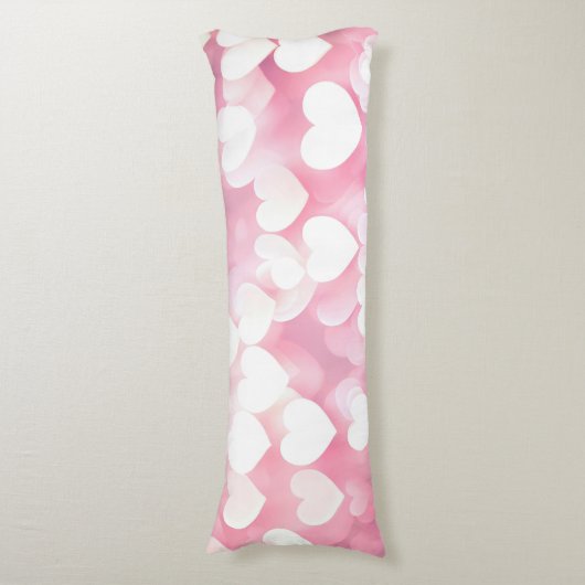 Blush Pink Bokeh Herz Seitenschläferkissen (Vorderseite Vertikal)