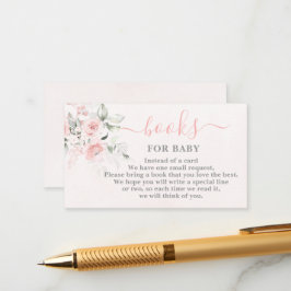 Blush Pink Books for Baby Girl Card Begleitkarte