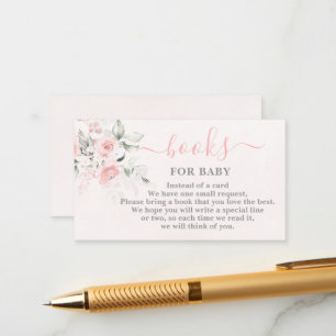 Blush Pink Books for Baby Girl Card Begleitkarte