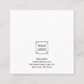 BLUSH PINK BORDER EARRING DISPLAY LOGO SOCIAL ICON QUADRATISCHE VISITENKARTE (Rückseite)