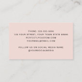 Blush pink border white modern minimalist add logo visitenkarte (Rückseite)
