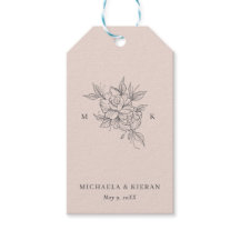 Blush Pink Botanical Monogram Wedding