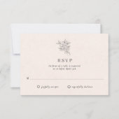 Blush Pink Botanical Monogram Wedding RSVP Card Karte (Vorderseite)