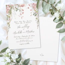 Blush Pink Botanical Watercolor Wildblume Hochzeit