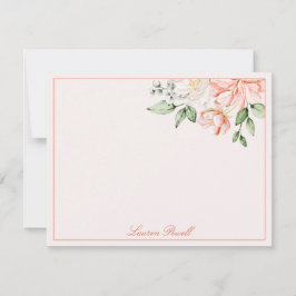 Blush Pink Botanisch Romantische Personalisiert Mitteilungskarte
