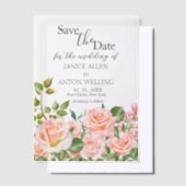 Blush Pink Botanische Hochzeit Speichern Sie das D Pergament Einladungen (Versetzt)