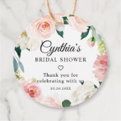 Blush Pink Botanisches Brautparty Vielen Dank für Geschenkanhänger (Rückseite)