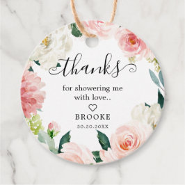 Blush Pink Botanisches Brautparty Vielen Dank Geschenkanhänger